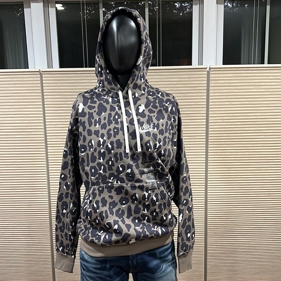 Nike Sportswear Club Fleece Fierce Leopard Men's Hoodie Size Medium - Picture 4 of 10